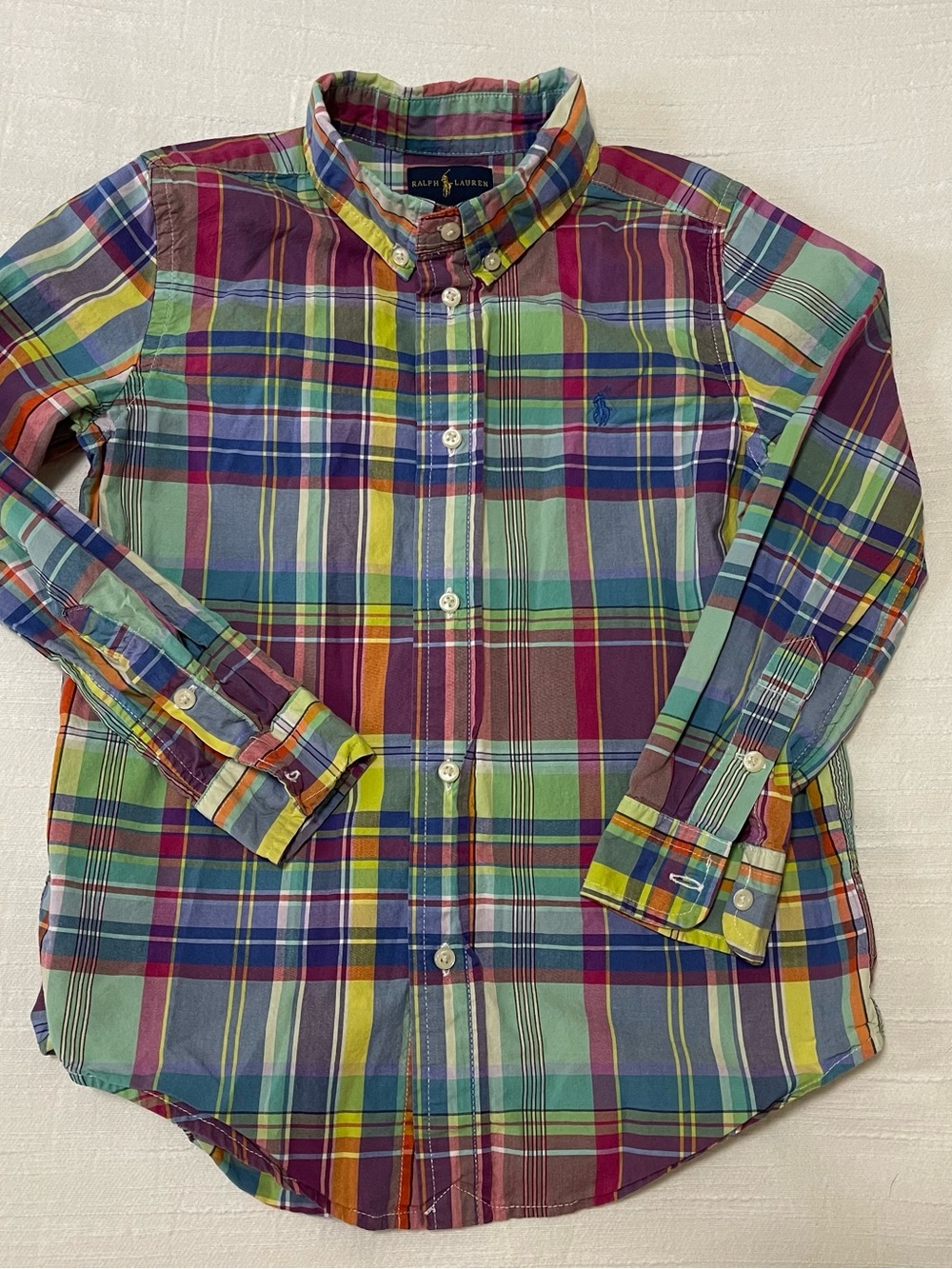 Ralph Lauren Boys' Multicolor Plaid Button-Down Shirt